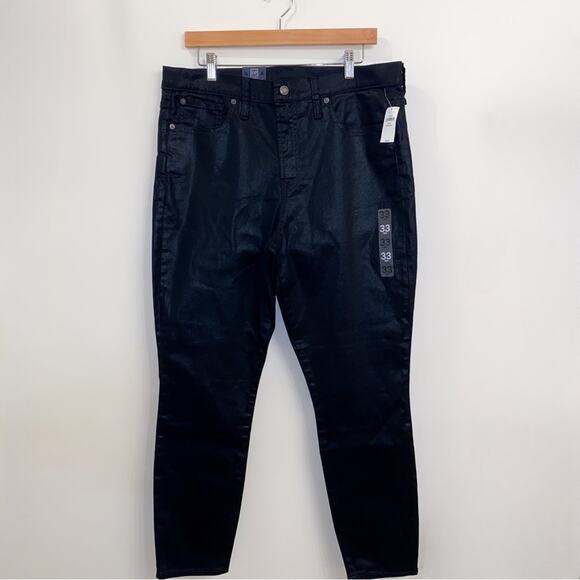Gap Black Foil True Skinny High Rise Stretch Jeans Size 16 - Picture 2 of 7